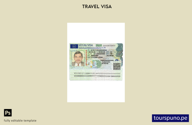 Listo para imprimir plantilla de visa checa Schengen